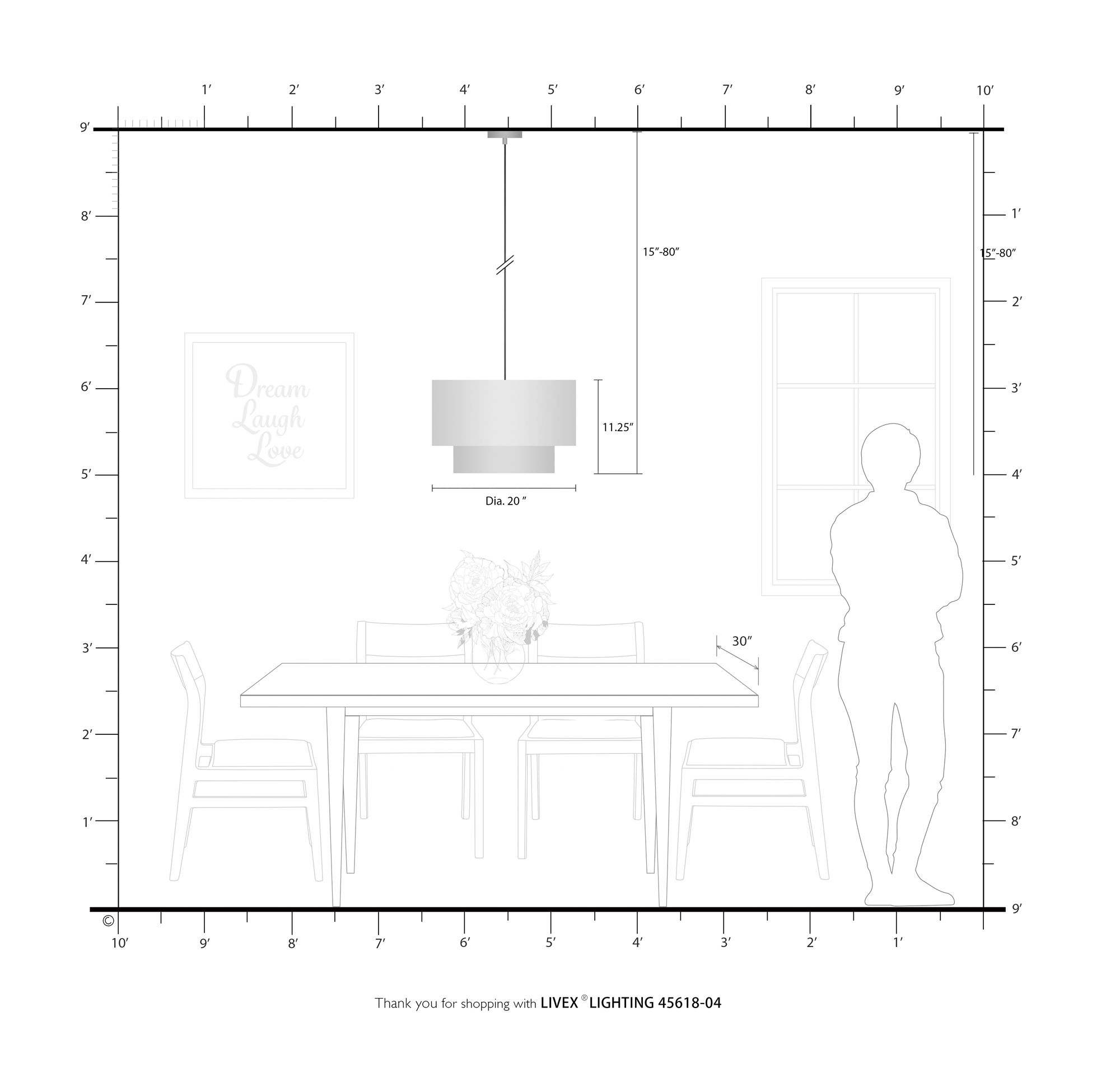 Sentosa 20" Wide Black Double Drum 3-Light Pendant in scene