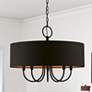 2_Sentosa 23" Wide Black 5-Light Drum Pendant