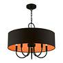 5_Sentosa 23" Wide Black 5-Light Drum Pendant more views