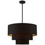 3_Sentosa 23" Wide Black Triple Drum Shade Chandelier