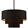 Sentosa 23" Wide Black Triple Drum Shade Chandelier