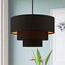 Sentosa 23" Wide Black Triple Drum Shade Chandelier in scene
