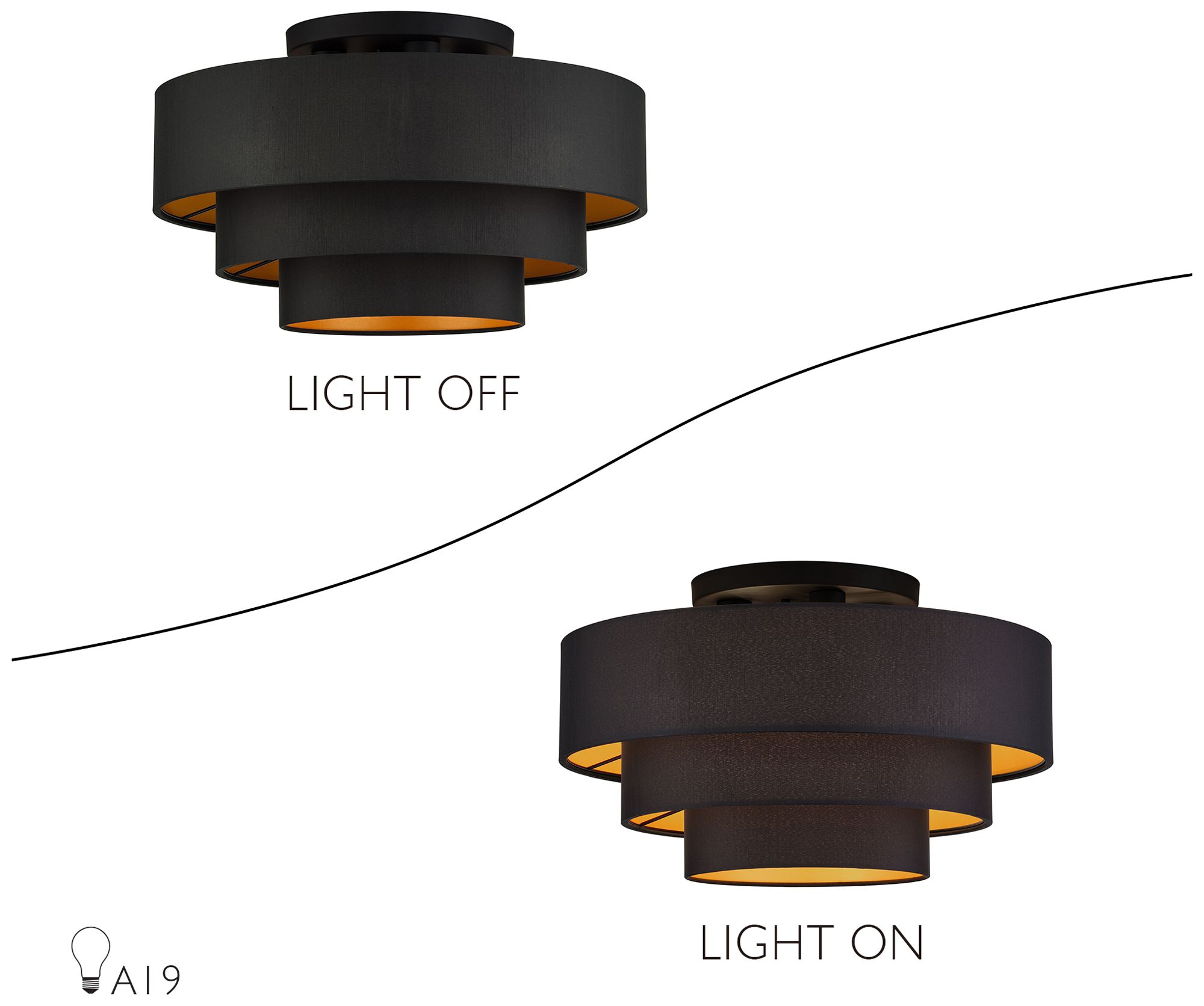 Sentosa 4 Light Black Extra Large Semi-Flush