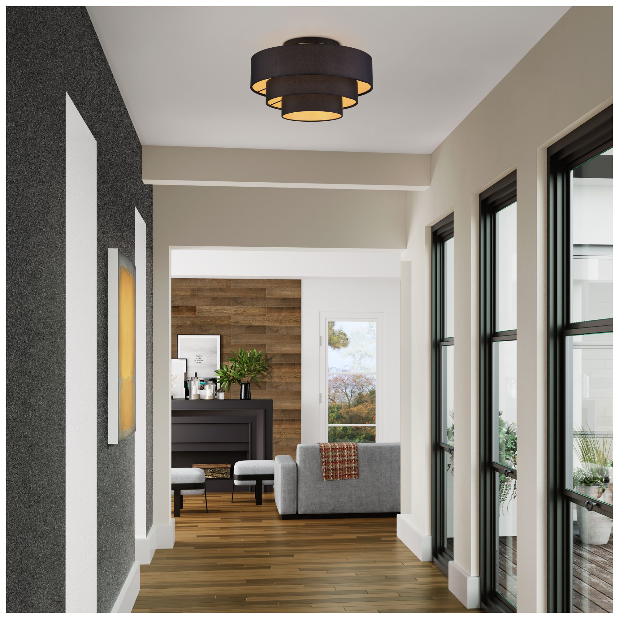 Sentosa 4 Light Black Extra Large Semi-Flush