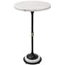 Sentry 13" Wide White Marble Black Iron Round Accent Table
