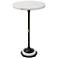 Sentry 13" Wide White Marble Black Iron Round Accent Table