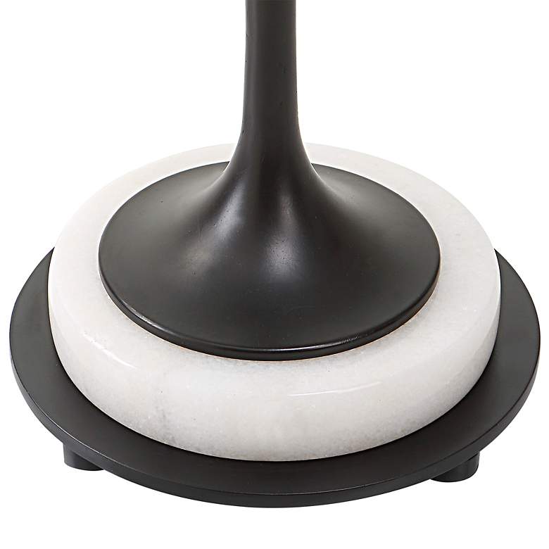 Image 3 Sentry 13" Wide White Marble Black Iron Round Accent Table more views