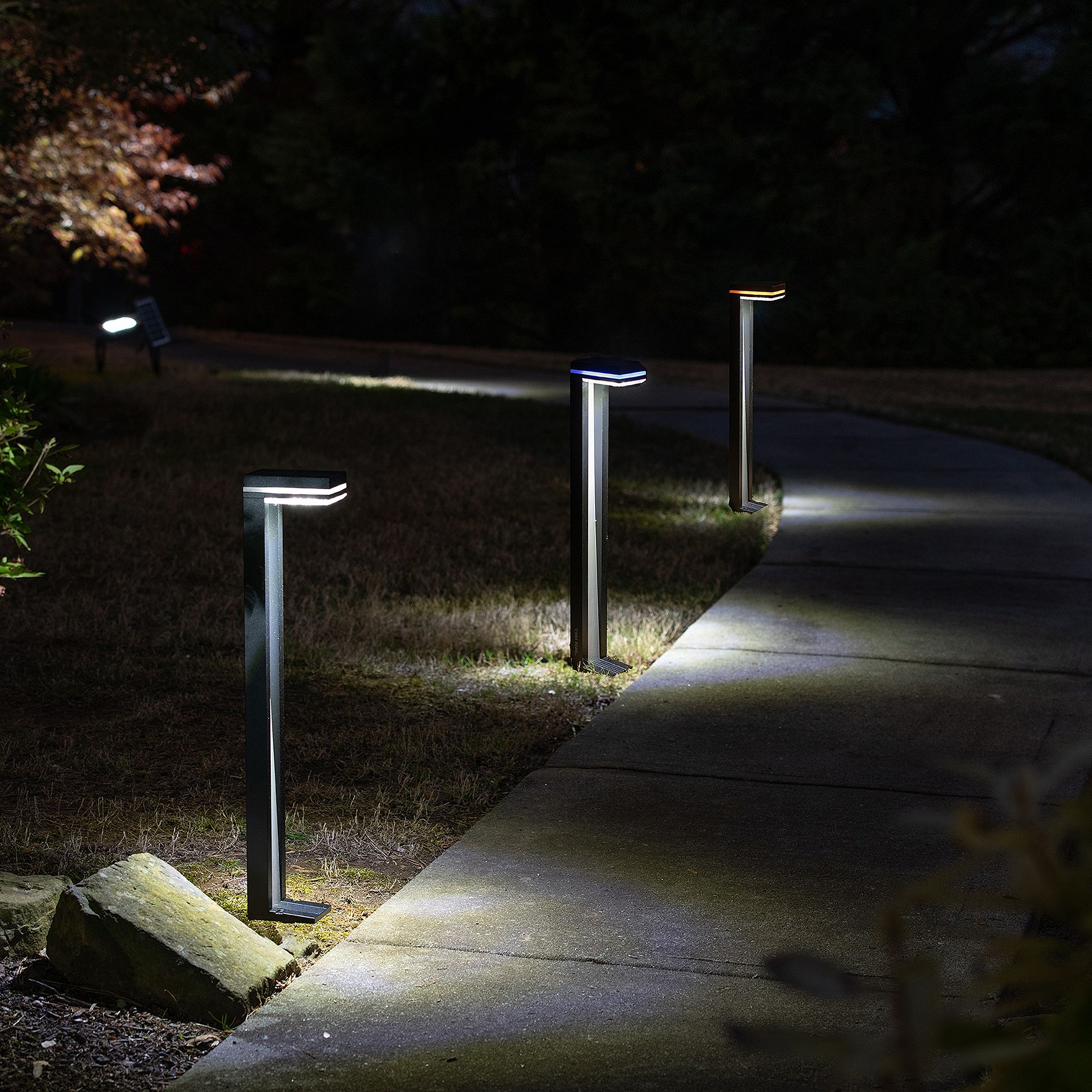 Image 4 Sentry 24" High Black White LED Solar Path Lights Set of 2 more views
