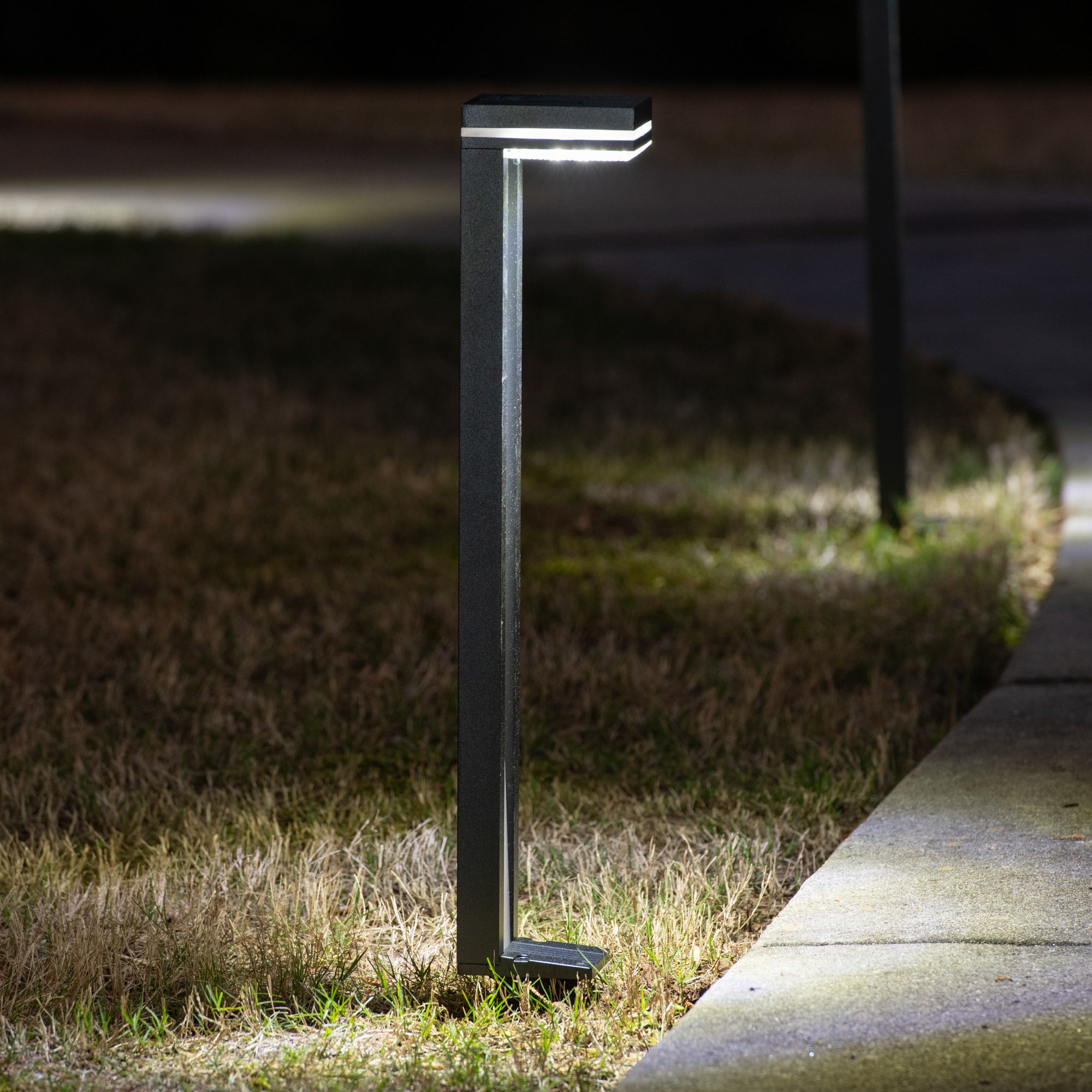 Image 5 Sentry 24" High Black White LED Solar Path Lights Set of 2 more views