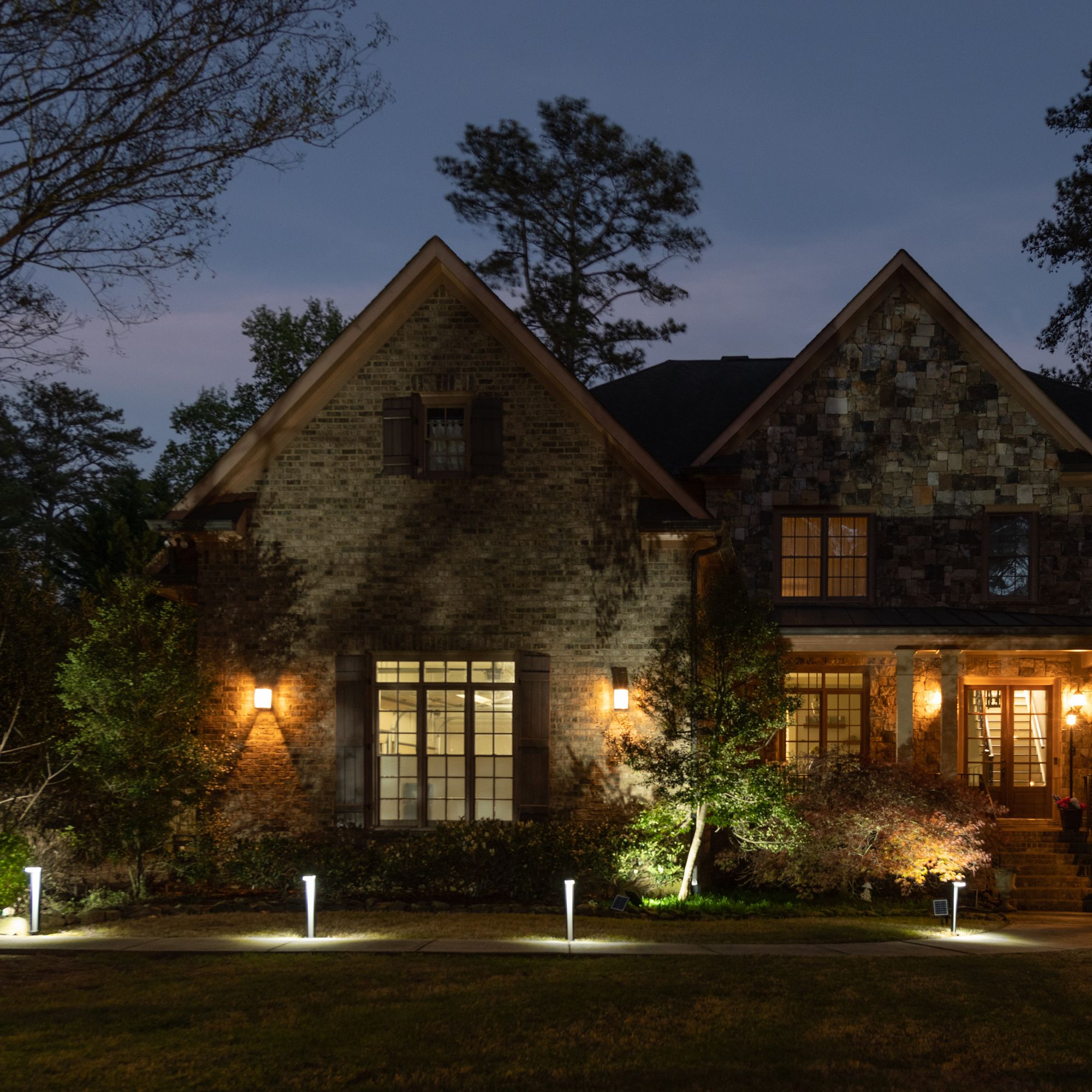 Image 6 Sentry 24" High Black White LED Solar Path Lights Set of 2 more views