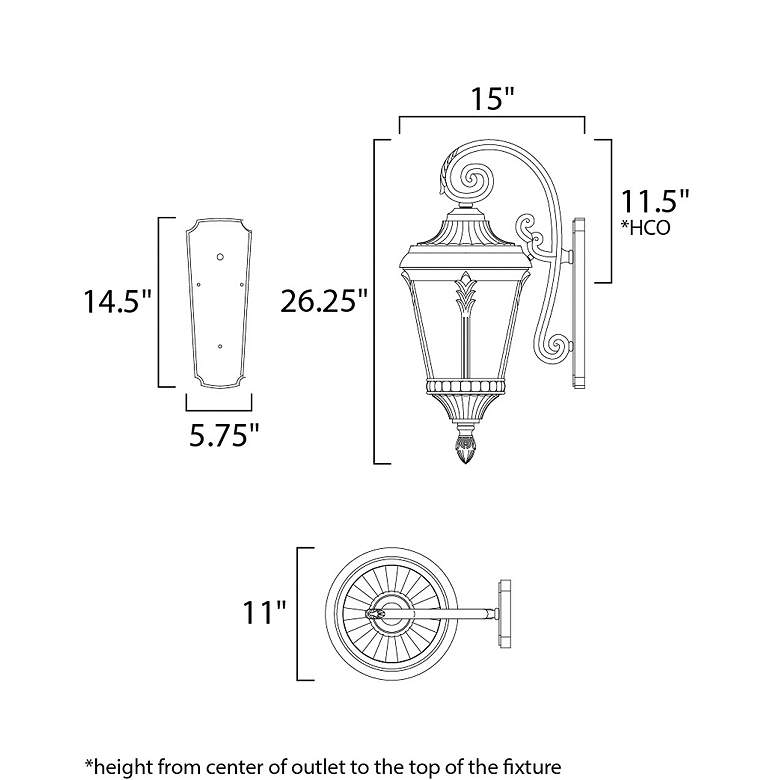 Image 6 Sentry 3-Light Outdoor Wall Sconce more views