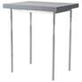 Senza 26.1" Sterling Side Table With Grey Maple Wood Top
