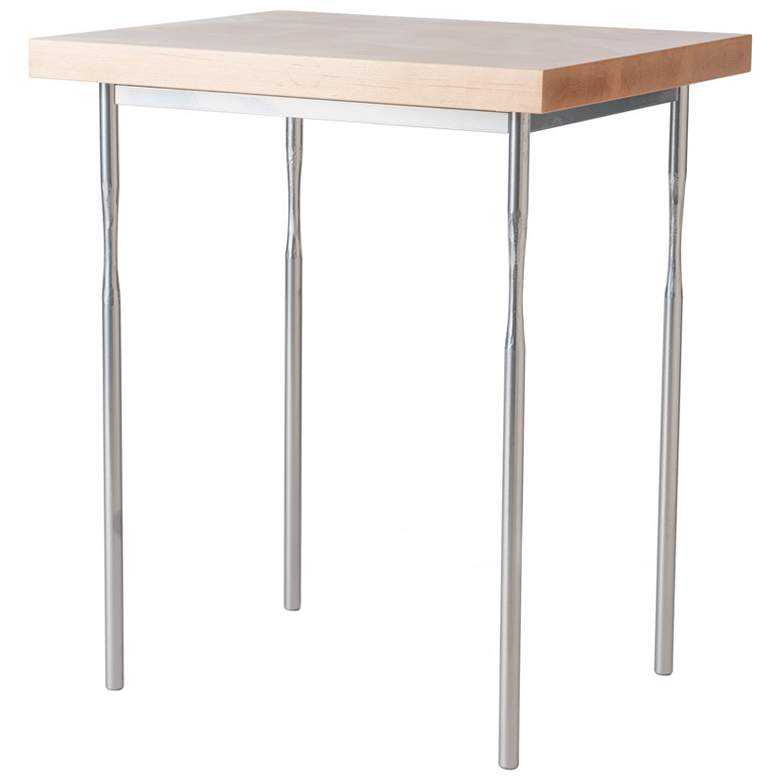 Image 1 Senza 26.1" Sterling Side Table With Natural Maple Wood Top