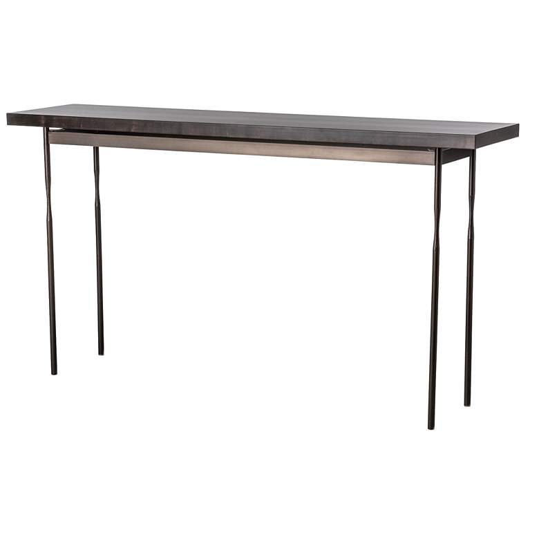 Image 1 Senza 32.7 inch Dark Smoke Console Table With Espresso Maple Wood Top