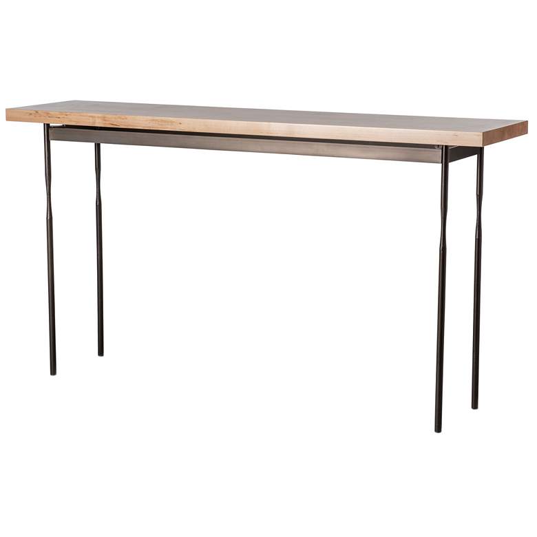 Image 1 Senza 32.7" Dark Smoke Console Table With Natural Maple Wood Top