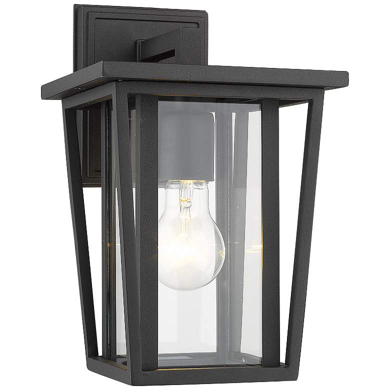 Image 1 Seoul 11 1/2" High Black Outdoor Wall Light