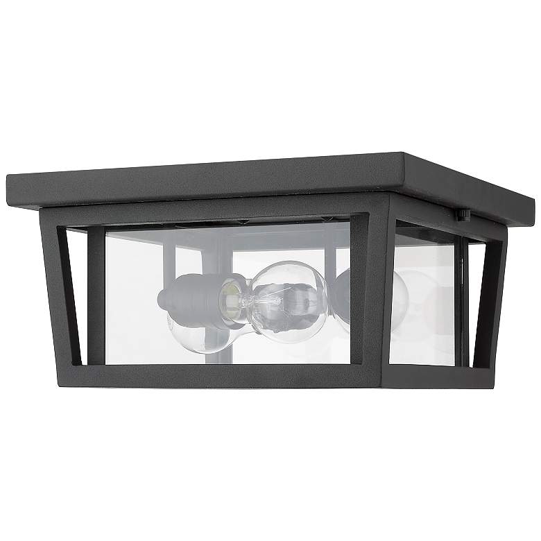 Image 7 Seoul 12" Wide Black 3-Light Outdoor Ceiling Light more views
