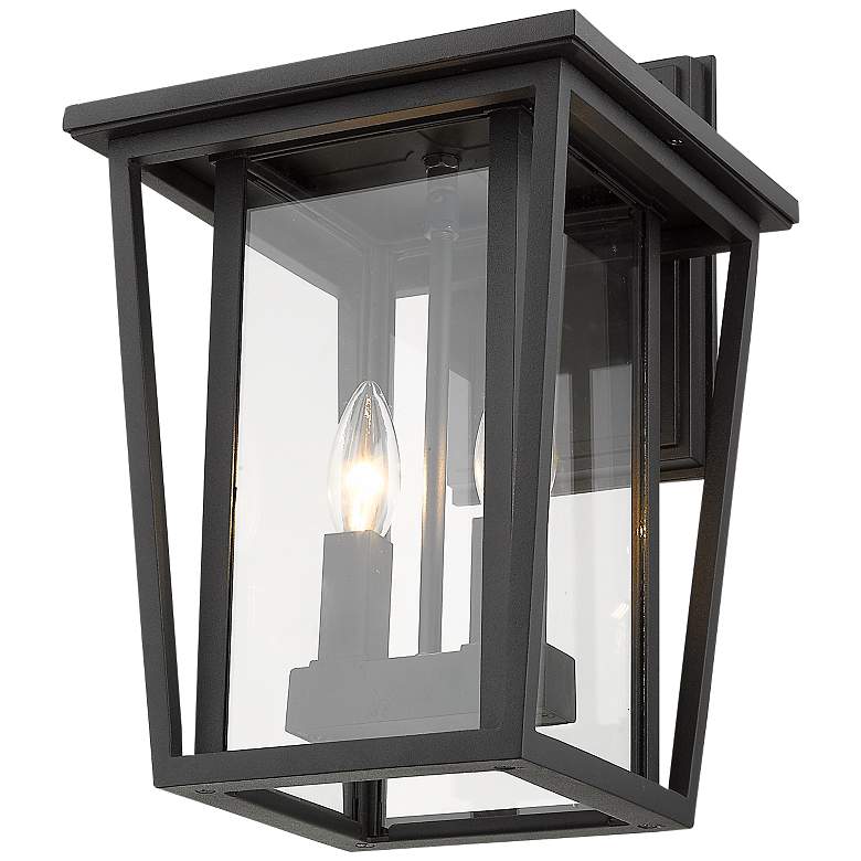 Image 3 Seoul 14 3/4 inch High Black Outdoor Wall Light more views