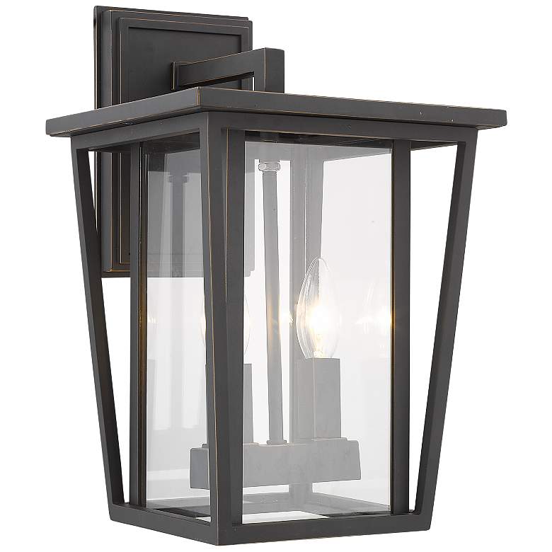 Image 1 Seoul 14 3/4 inch High Oil-Rubbed Bronze Outdoor Wall Light