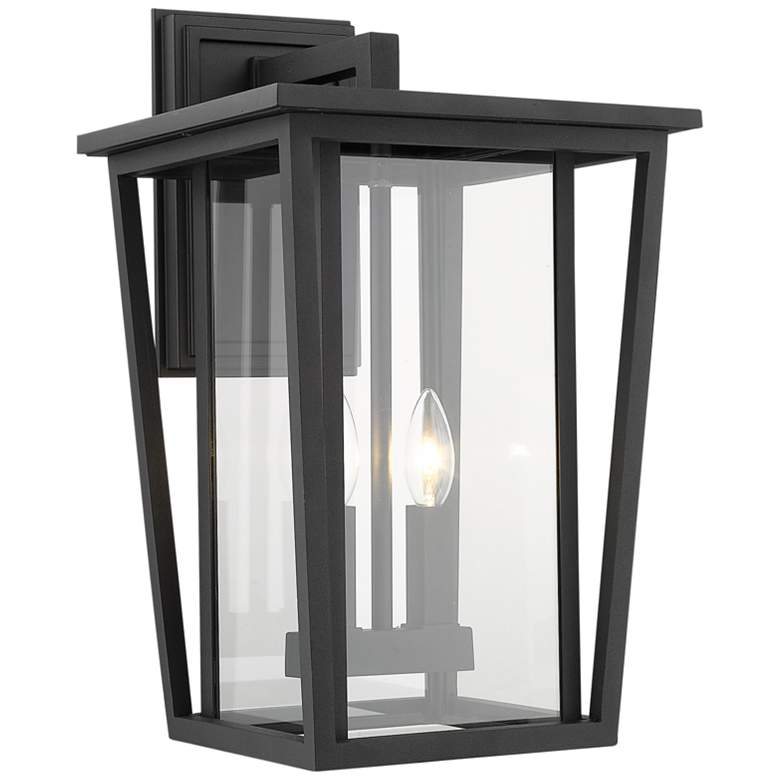Image 2 Seoul 18 3/4 inch High Black Outdoor Wall Light