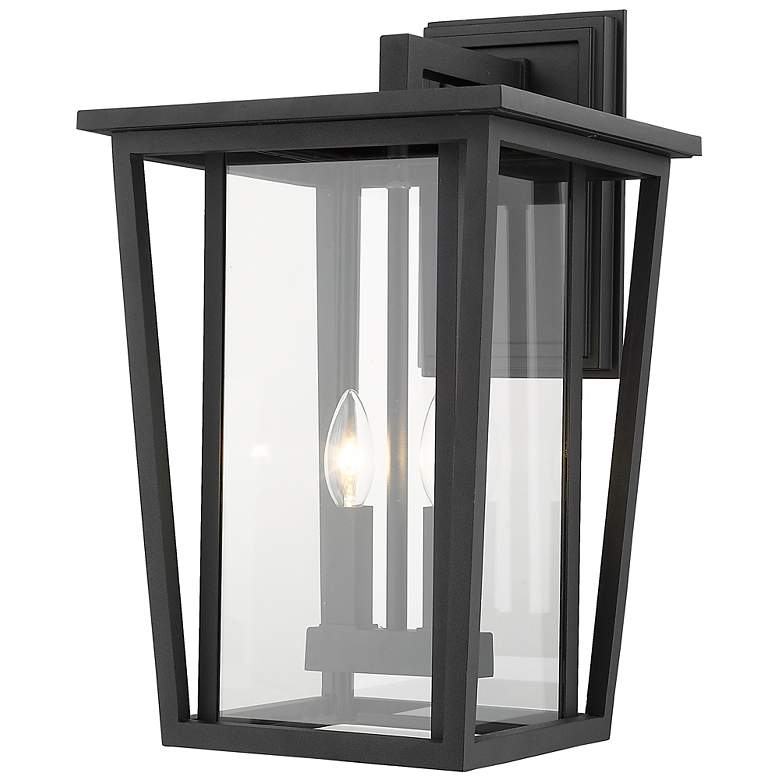 Image 2 Seoul 18 3/4 inch High Black Outdoor Wall Light