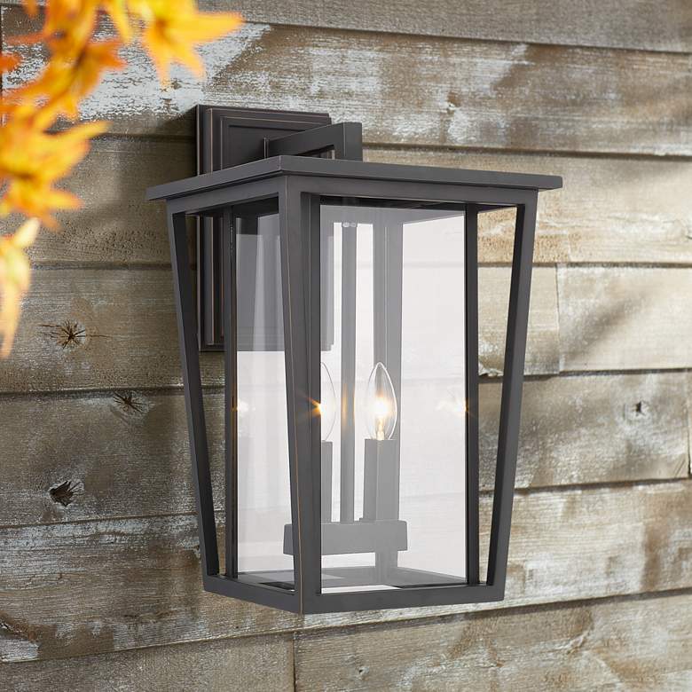 Image 1 Seoul 18 3/4 inch High Oil-Rubbed Bronze Outdoor Wall Light