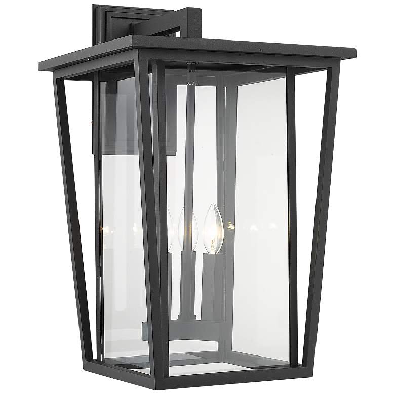 Image 1 Seoul 22 3/4 inch High Black Outdoor Wall Light