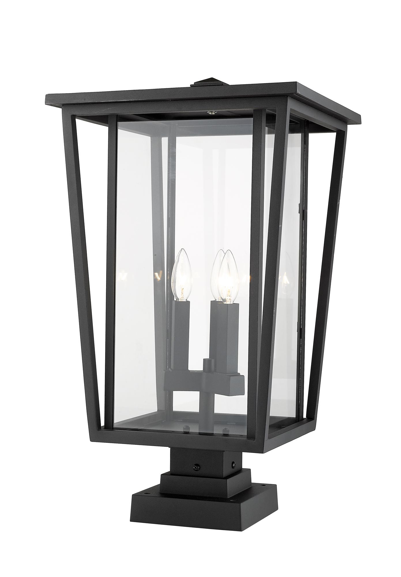 Image 4 Seoul 24 3/4"H Black Metal 3-Light Outdoor Pier Mount Light more views