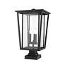 Seoul 24 3/4"H Black Metal 3-Light Outdoor Pier Mount Light
