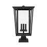 Seoul 24 3/4"H Black Metal 3-Light Outdoor Pier Mount Light