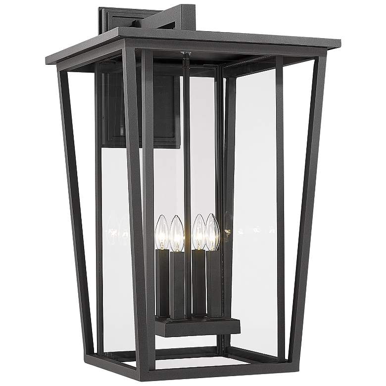 Image 1 Seoul 30 1/4 inch High Black Outdoor Wall Light