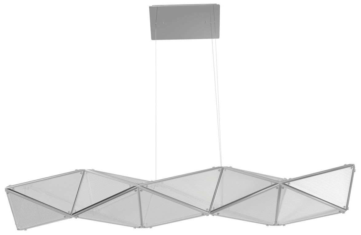 Image 3 Seoul 63"W Geometric LED Pendant in Chrome more views