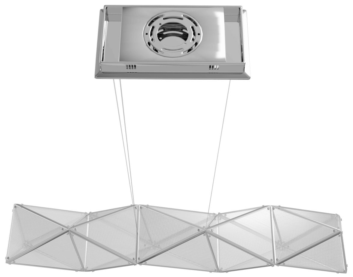 Image 4 Seoul 63"W Geometric LED Pendant in Chrome more views