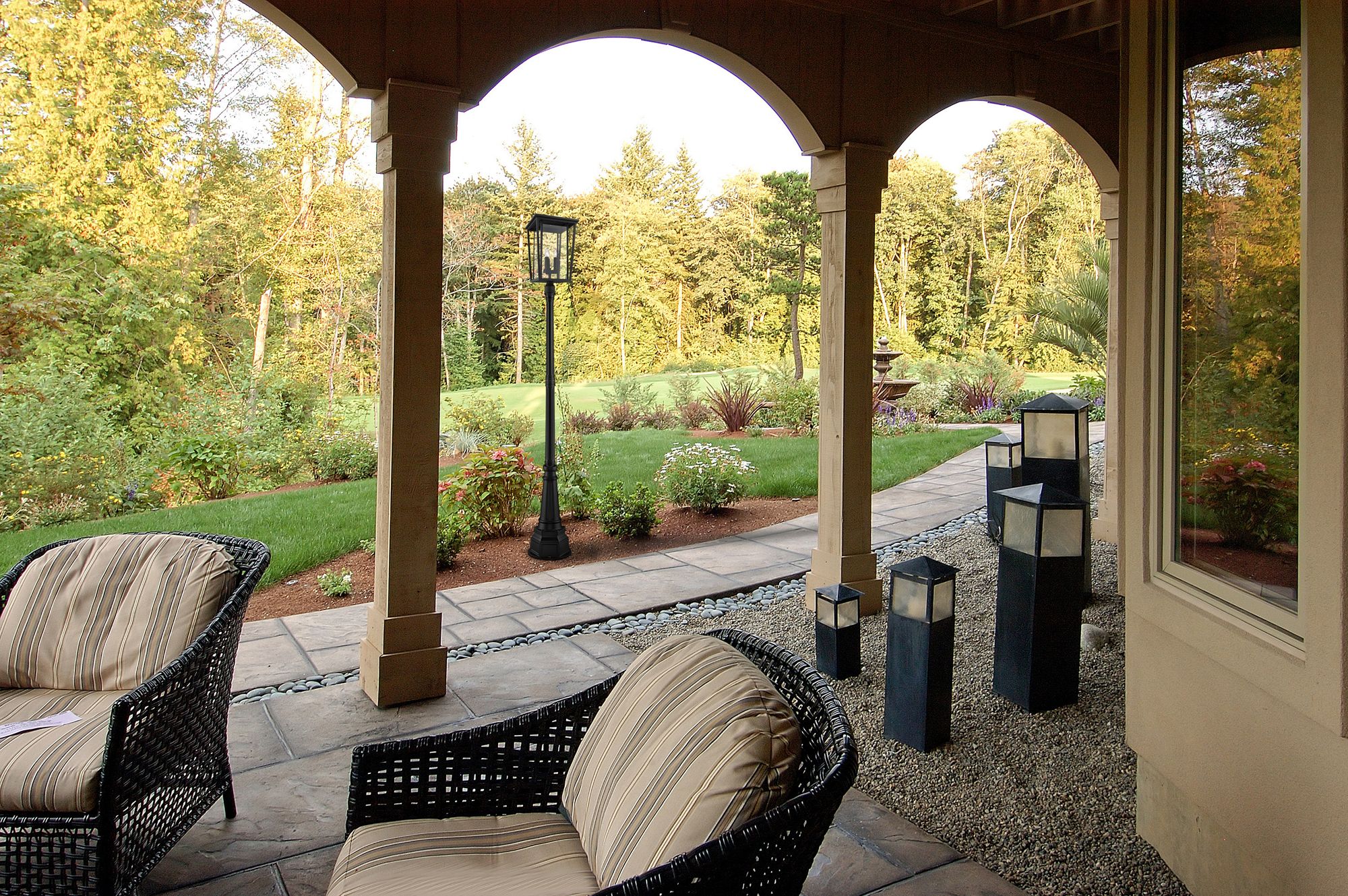 Image 3 Seoul by Z-Lite Black 105.5 inch 3 Light Outdoor Post Mounted Fixture more views