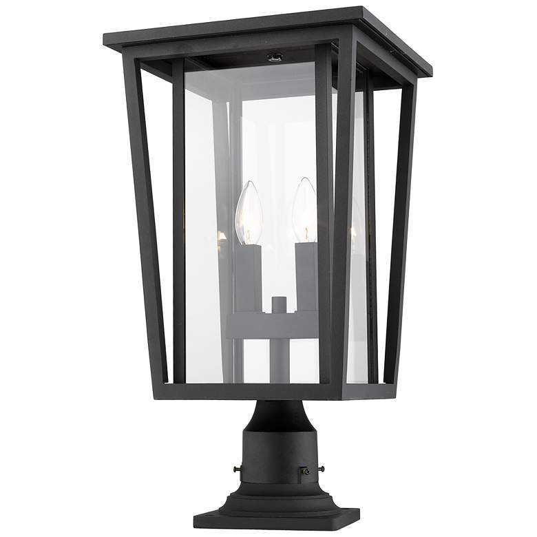 Image 1 Seoul by Z-Lite Black 2 Light Outdoor Pier Mounted Fixture