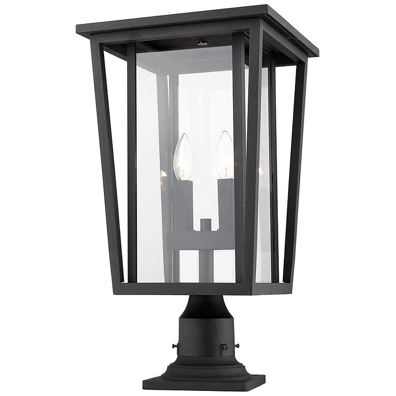 Image 1 Seoul by Z-Lite Black 2 Light Outdoor Pier Mounted Fixture