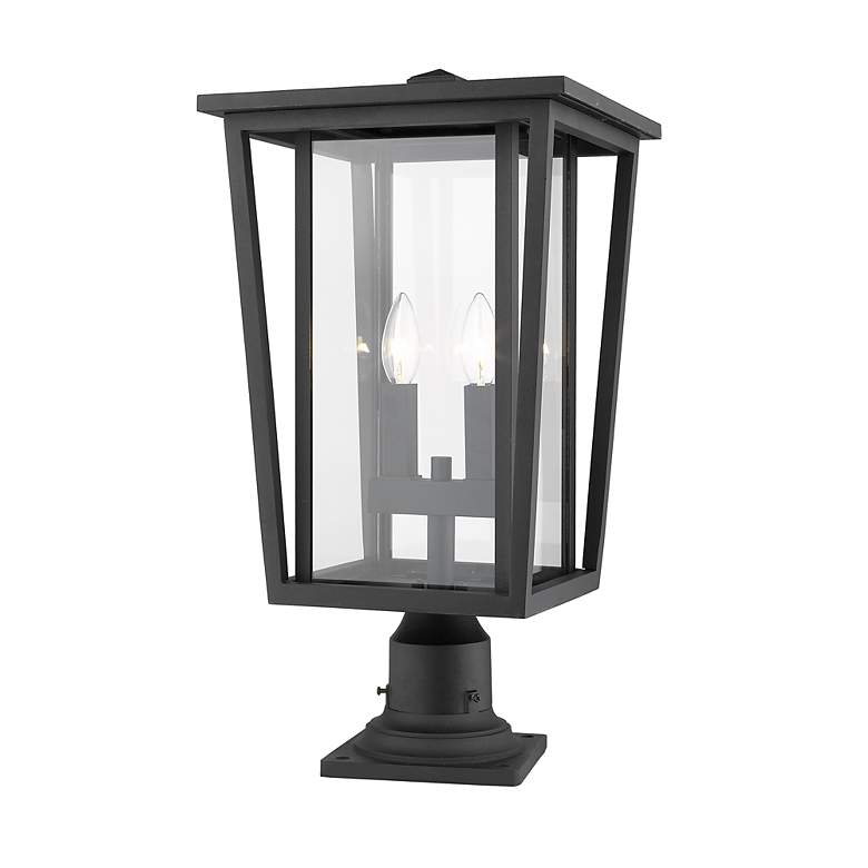 Image 3 Seoul by Z-Lite Black 2 Light Outdoor Pier Mounted Fixture more views