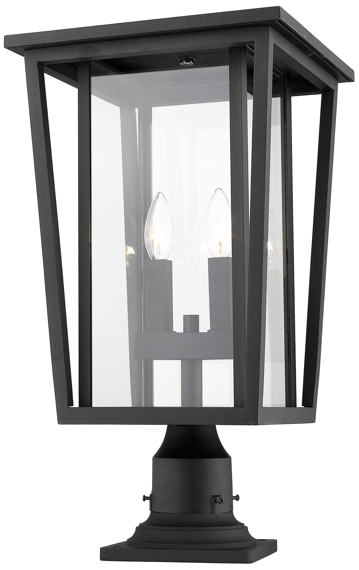 Seoul by Z-Lite Black 21.75 inch 2 Light Outdoor Pier Mounted Fixture