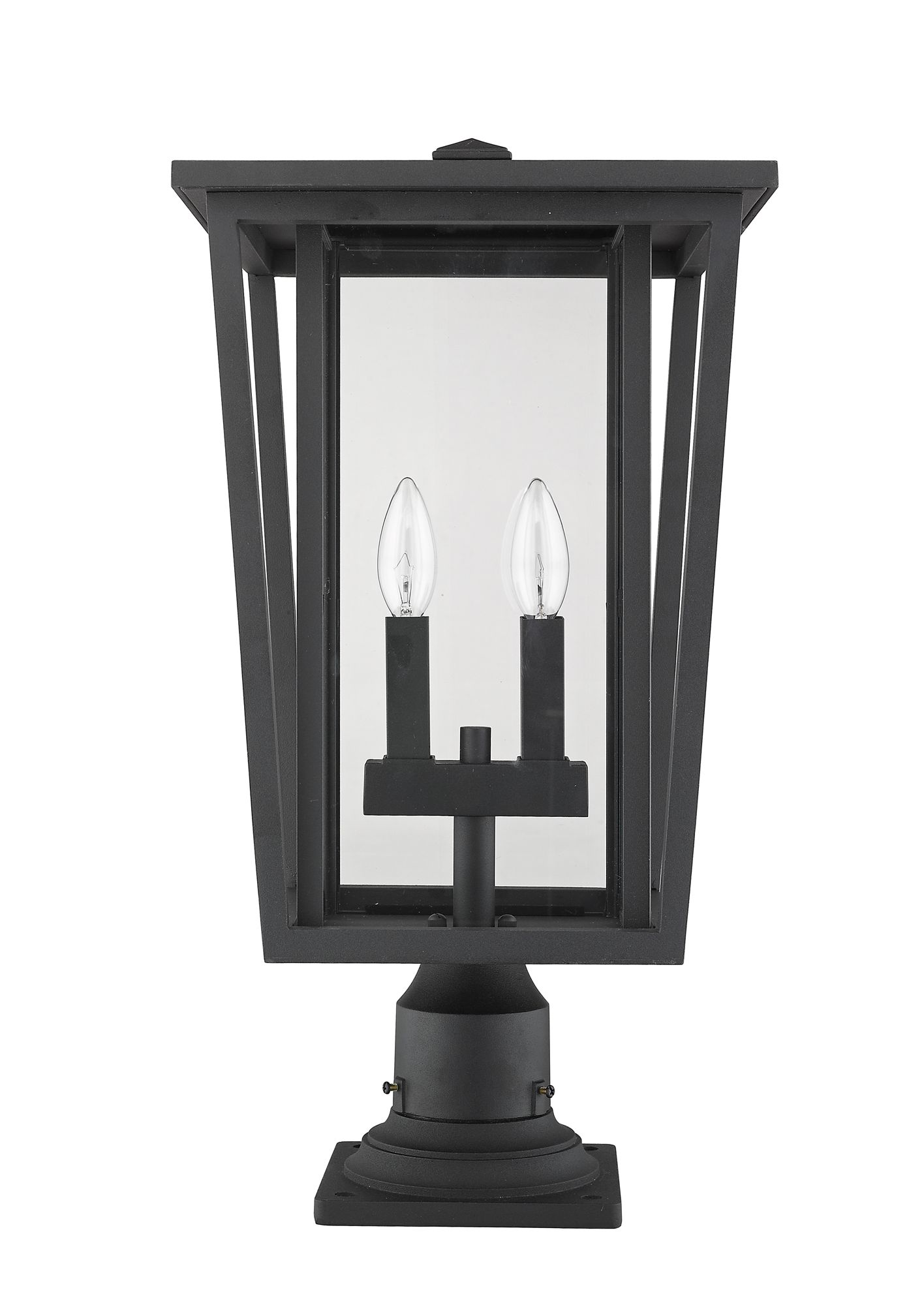 Image 5 Seoul by Z-Lite Black 21.75 inch 2 Light Outdoor Pier Mounted Fixture more views