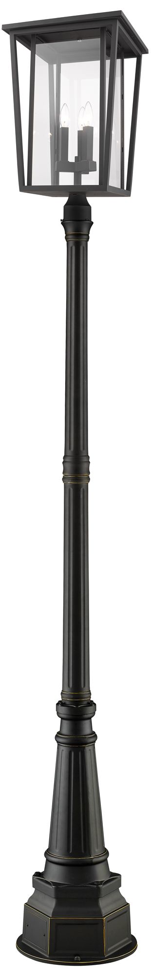 Seoul by Z-Lite Oil Rubbed Bronze 105.5 inch 3 Light Post Mounted Fixture