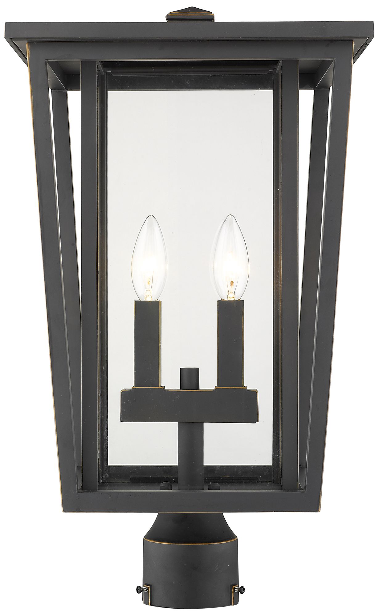 Seoul by Z-Lite Oil Rubbed Bronze 19.75 inch 2 Light Post Mount Fixture