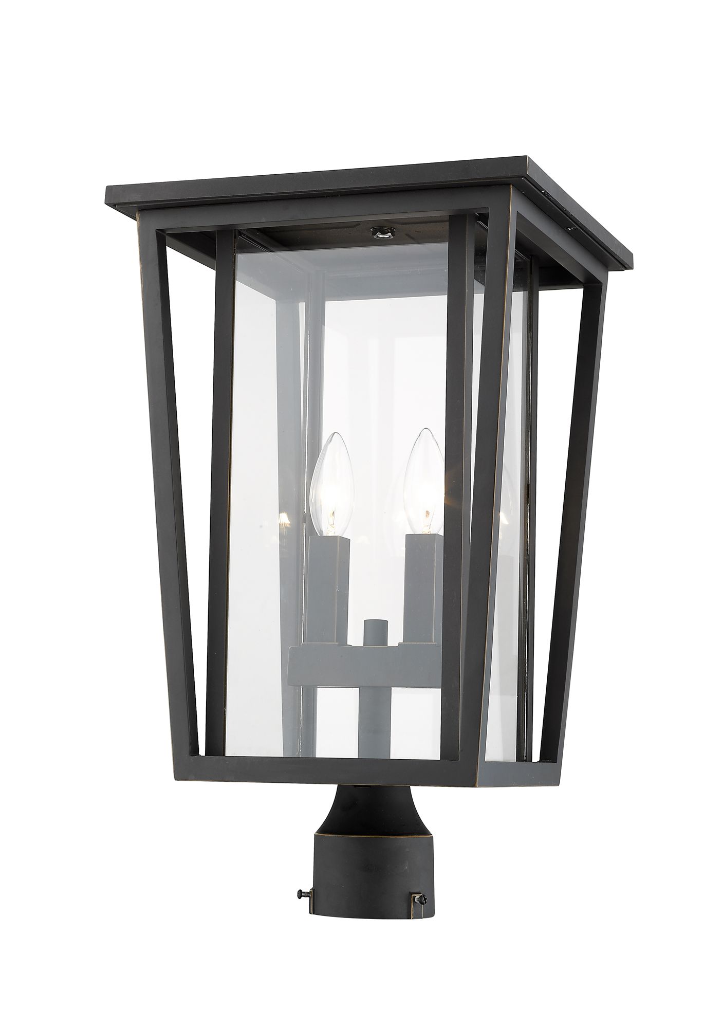 Image 4 Seoul by Z-Lite Oil Rubbed Bronze 19.75 inch 2 Light Post Mount Fixture more views