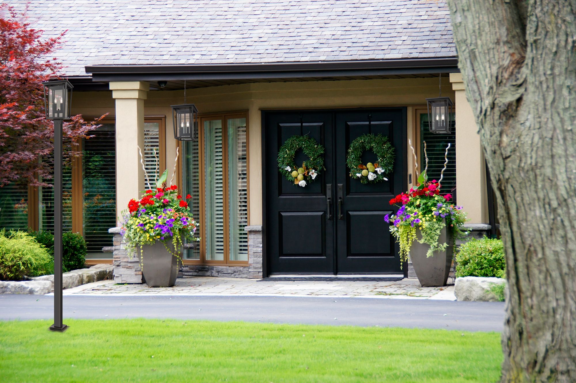 Image 2 Seoul by Z-Lite Oil Rubbed Bronze 2 Light Outdoor Chain Ceiling Fixture more views