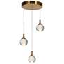 1_Sepear 3-Light LED Cluster Crystal Island Pendant Light