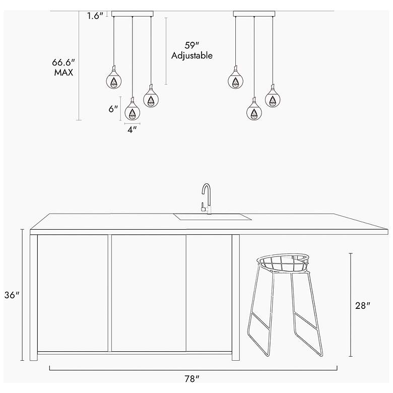 Image 7 Sepear 3-Light LED Cluster Crystal Island Pendant Light more views