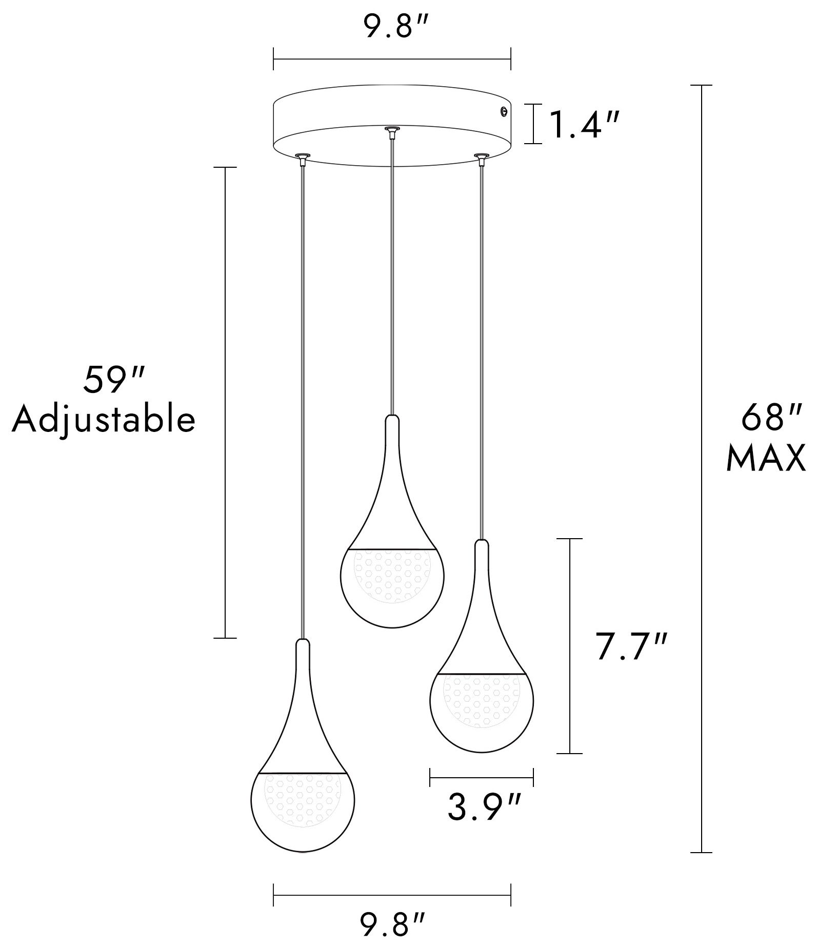Image 2 Sepear 3-Light LED Cluster Island Pendant Light more views