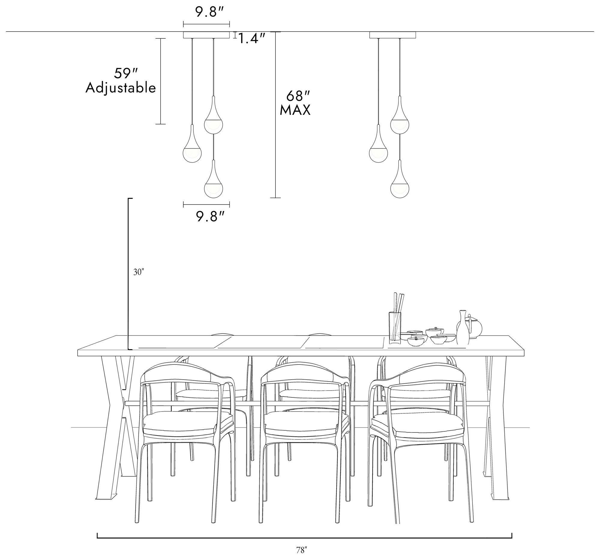 Sepear 3-Light LED Cluster Island Pendant Light