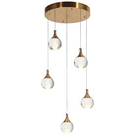 Image1 of Sepear 5-Light LED Cluster Crystal Island Pendant Light