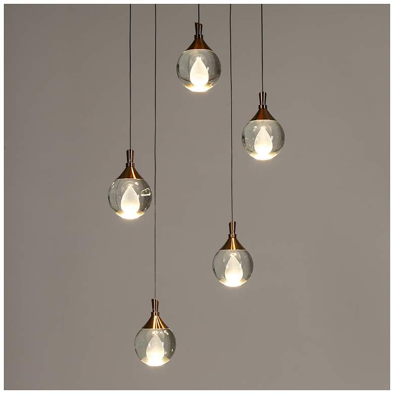 Image 4 Sepear 5-Light LED Cluster Crystal Island Pendant Light more views