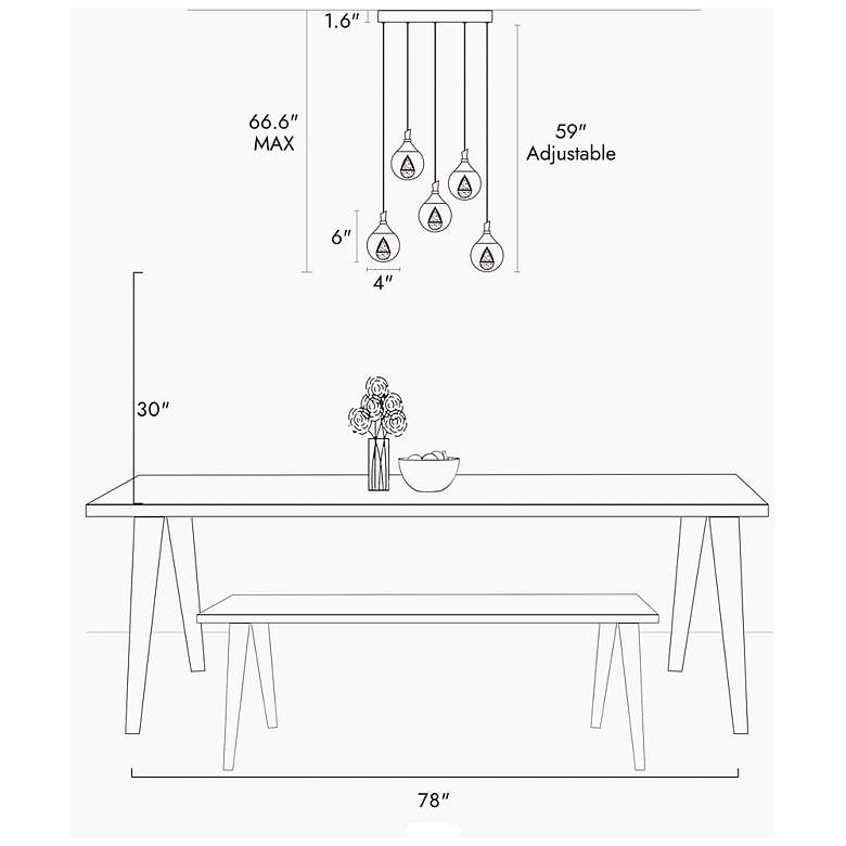Image 7 Sepear 5-Light LED Cluster Crystal Island Pendant Light more views
